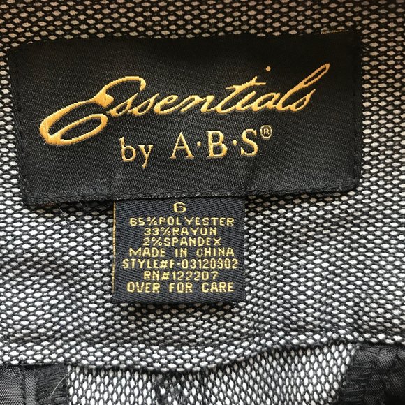 Essentials By ABS Women's Gray Tweed Flare Cuffed Leg Front Zipper Dress Pants 6 - Picture 2 of 4